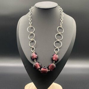 Item 802 Purple Glass Bead Bubble Necklace